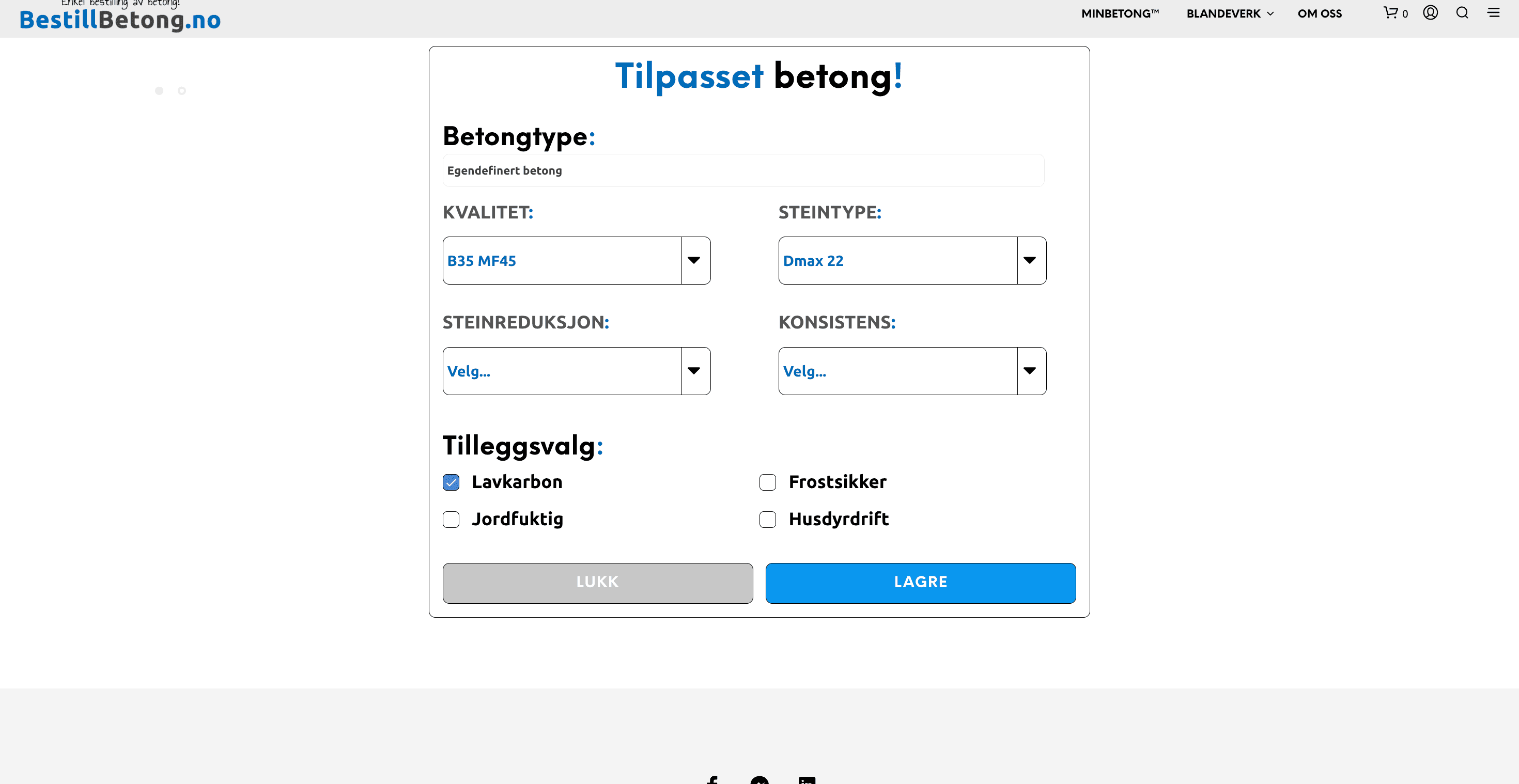 Blandingsvalg og custom builder