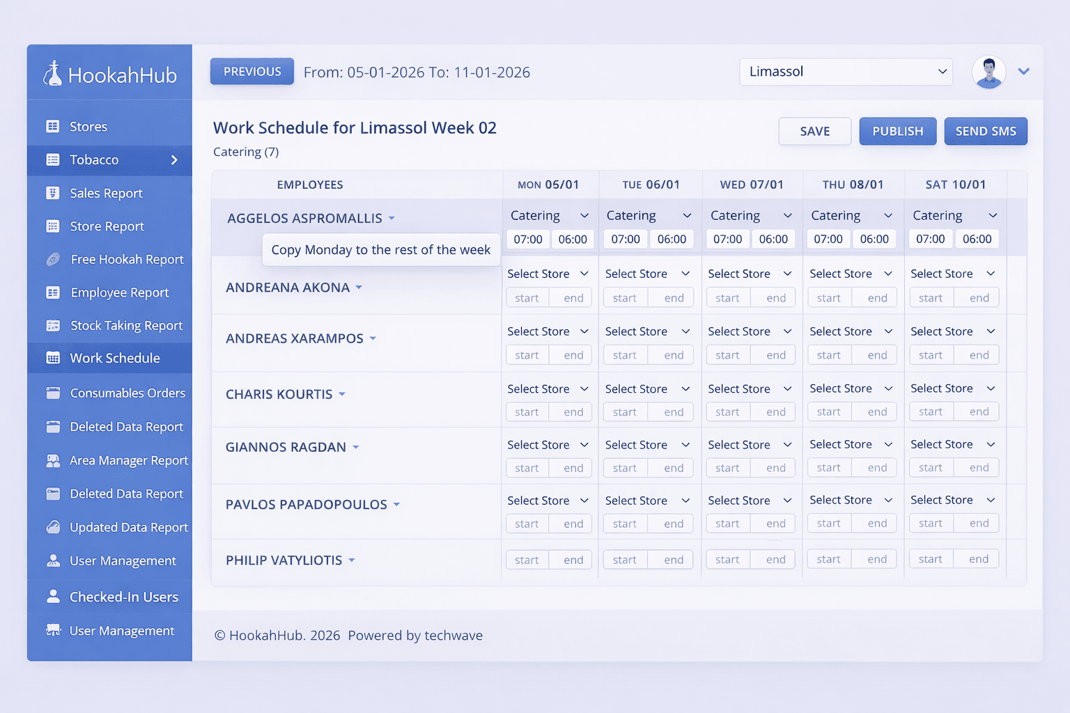 Weekly scheduling planner